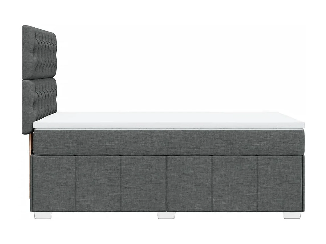 Giroletto a Molle con Materasso Grigio Scuro 90x190 cm Tessuto