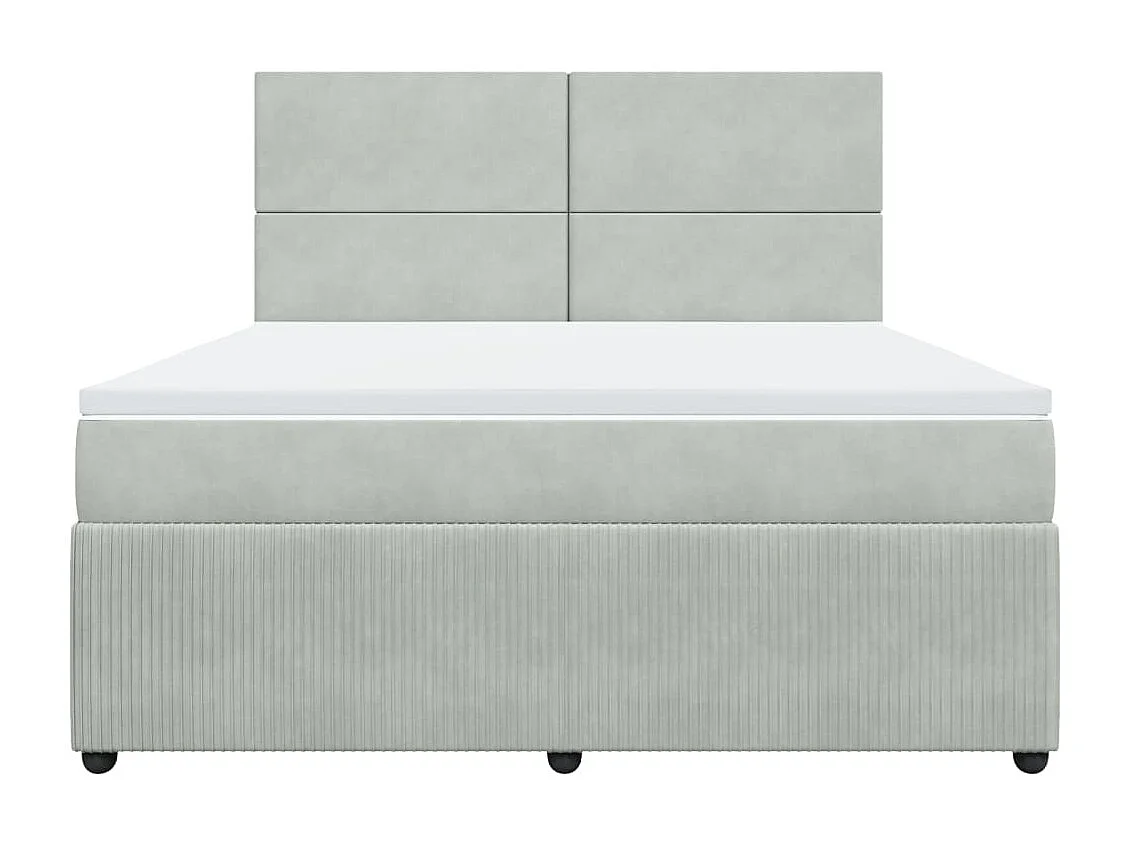 Boxspringbett mit Matratze Hellgrau 180x200 cm Samt