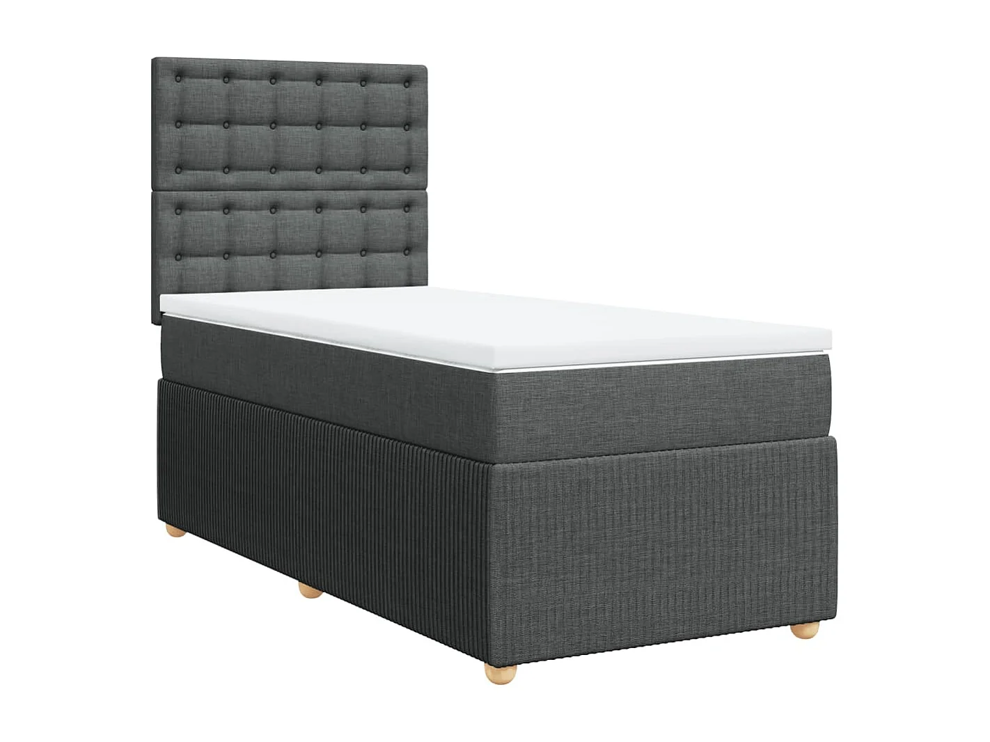 Cama com molas/colchão 90x190 cm tecido cinza-escuro