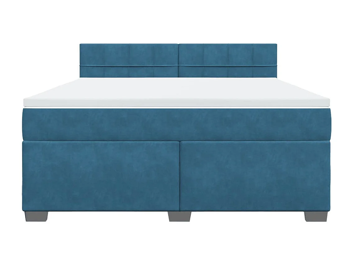 Giroletto a Molle con Materasso Blu 180x200 cm in Velluto