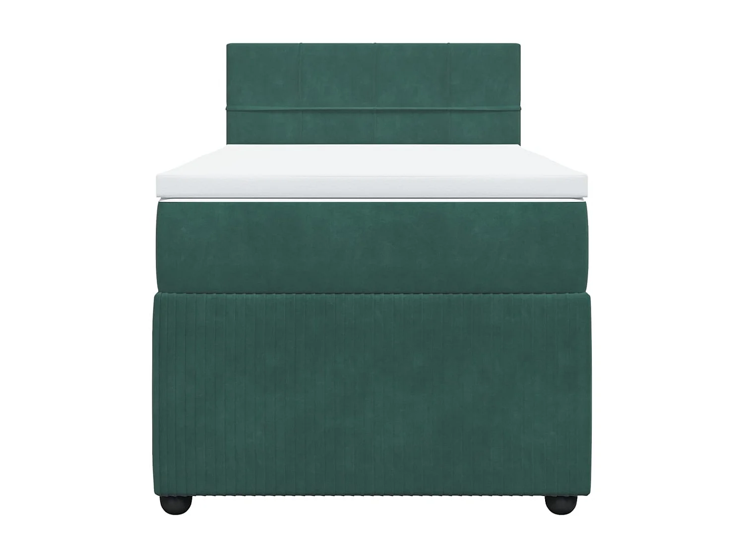 Cama box spring con colchón terciopelo verde oscuro 80x200 cm