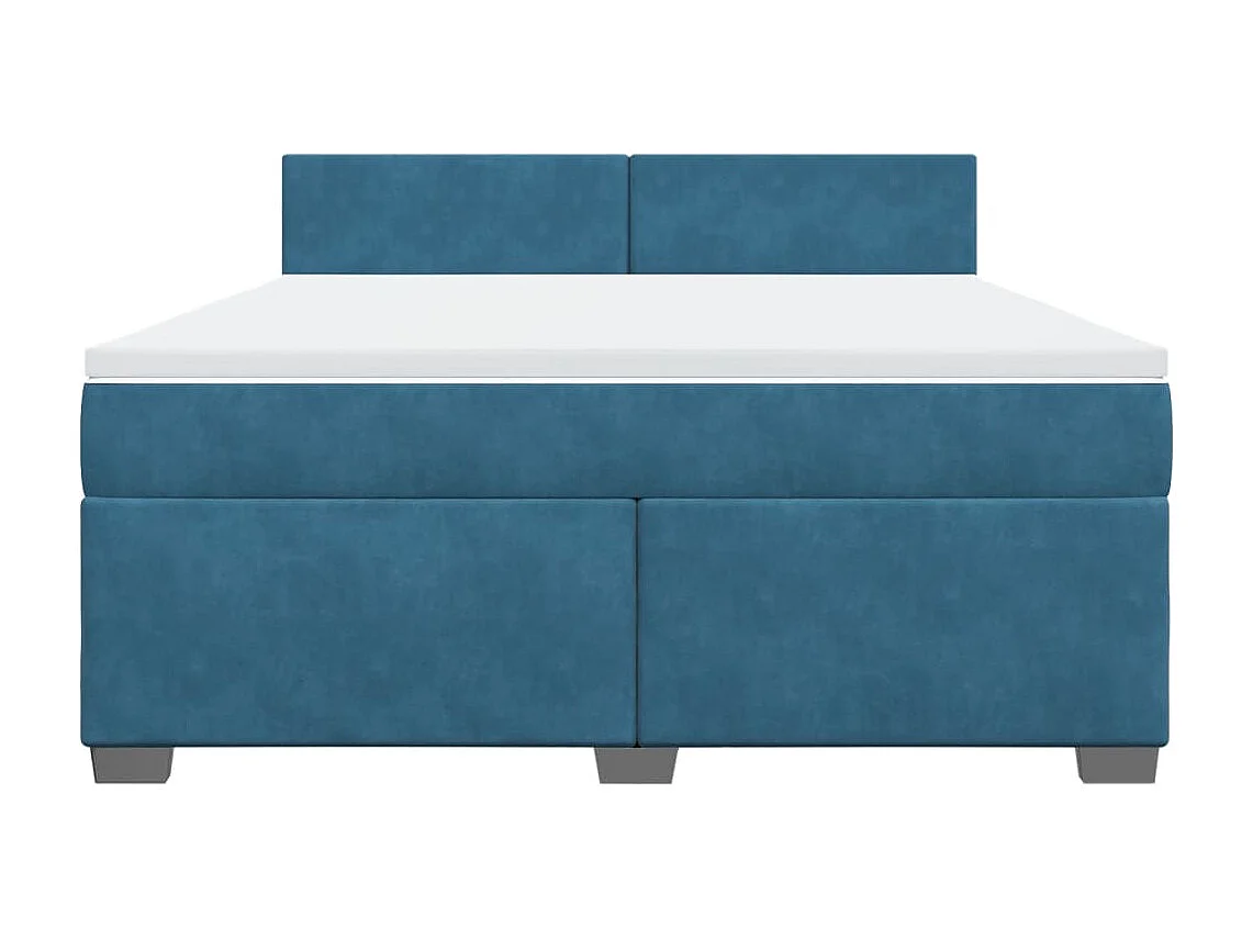 Boxspringbett mit Matratze Blau 180x200 cm Samt