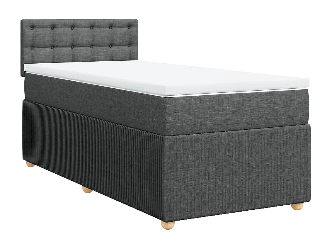 Boxspringbett mit Matratze Dunkelgrau 90x190 cm Stoff
