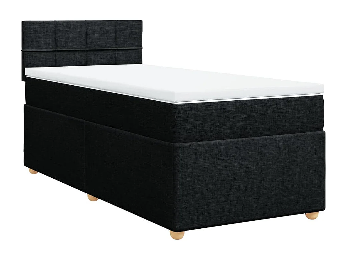 Cama com molas/colchão 80x200 cm tecido preto