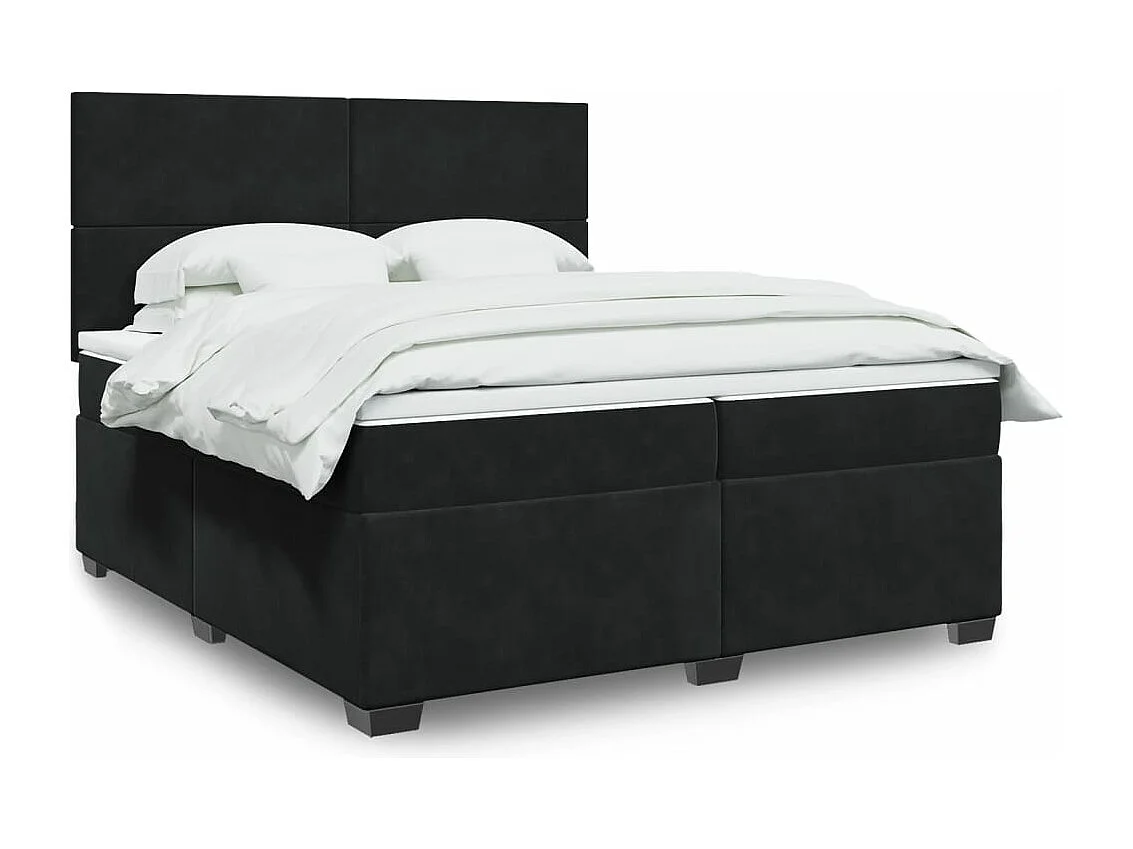 Boxspringbett mit Matratze Schwarz 200x200 cm Samt