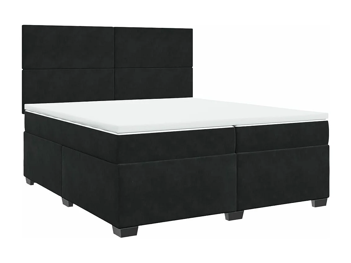 Boxspringbett mit Matratze Schwarz 200x200 cm Samt