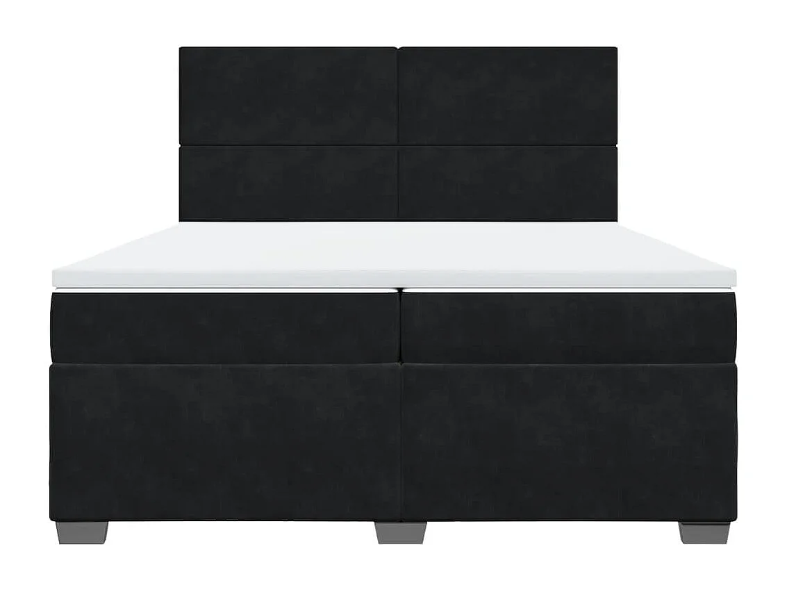 Boxspringbett mit Matratze Schwarz 200x200 cm Samt