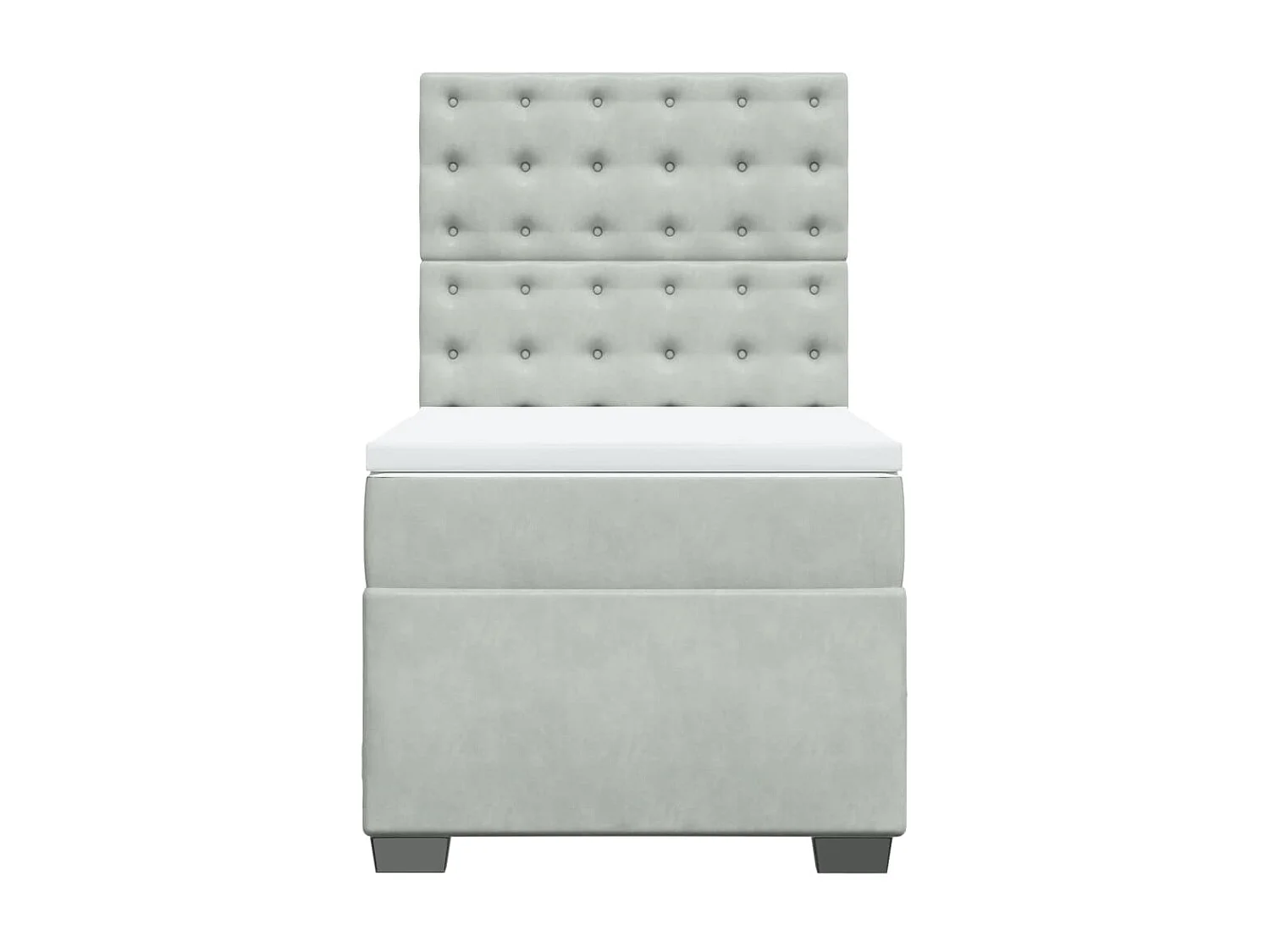 Boxspringbett mit Matratze Hellgrau 100x200 cm Samt