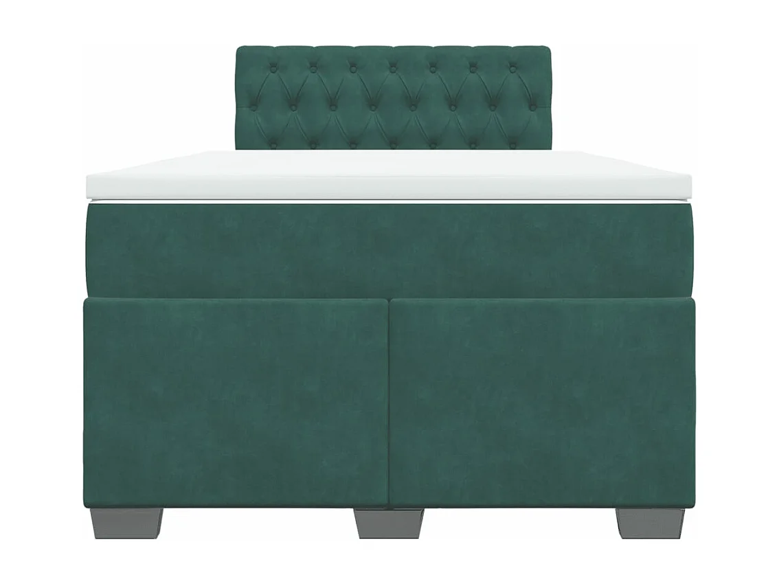 Giroletto a Molle con Materasso Verde Scuro 120x200 cm Velluto