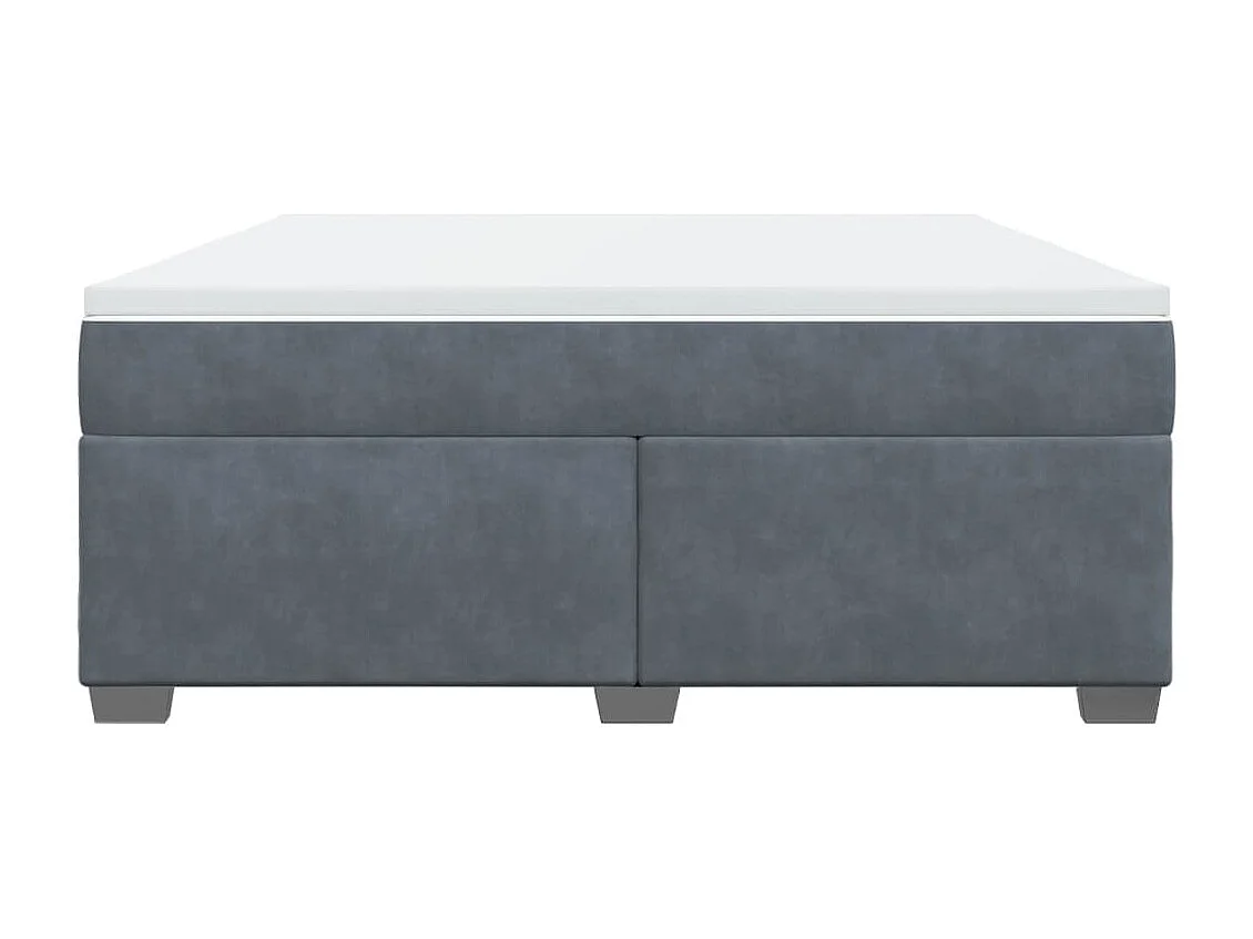 Giroletto a Molle con Materasso Grigio Scuro 180x200 cm Velluto