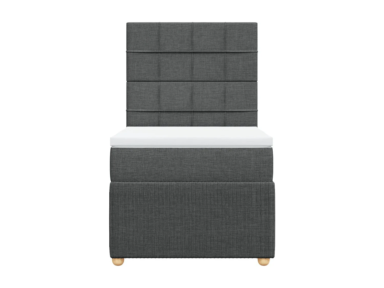 Boxspring met matras stof donkergrijs 90x190 cm