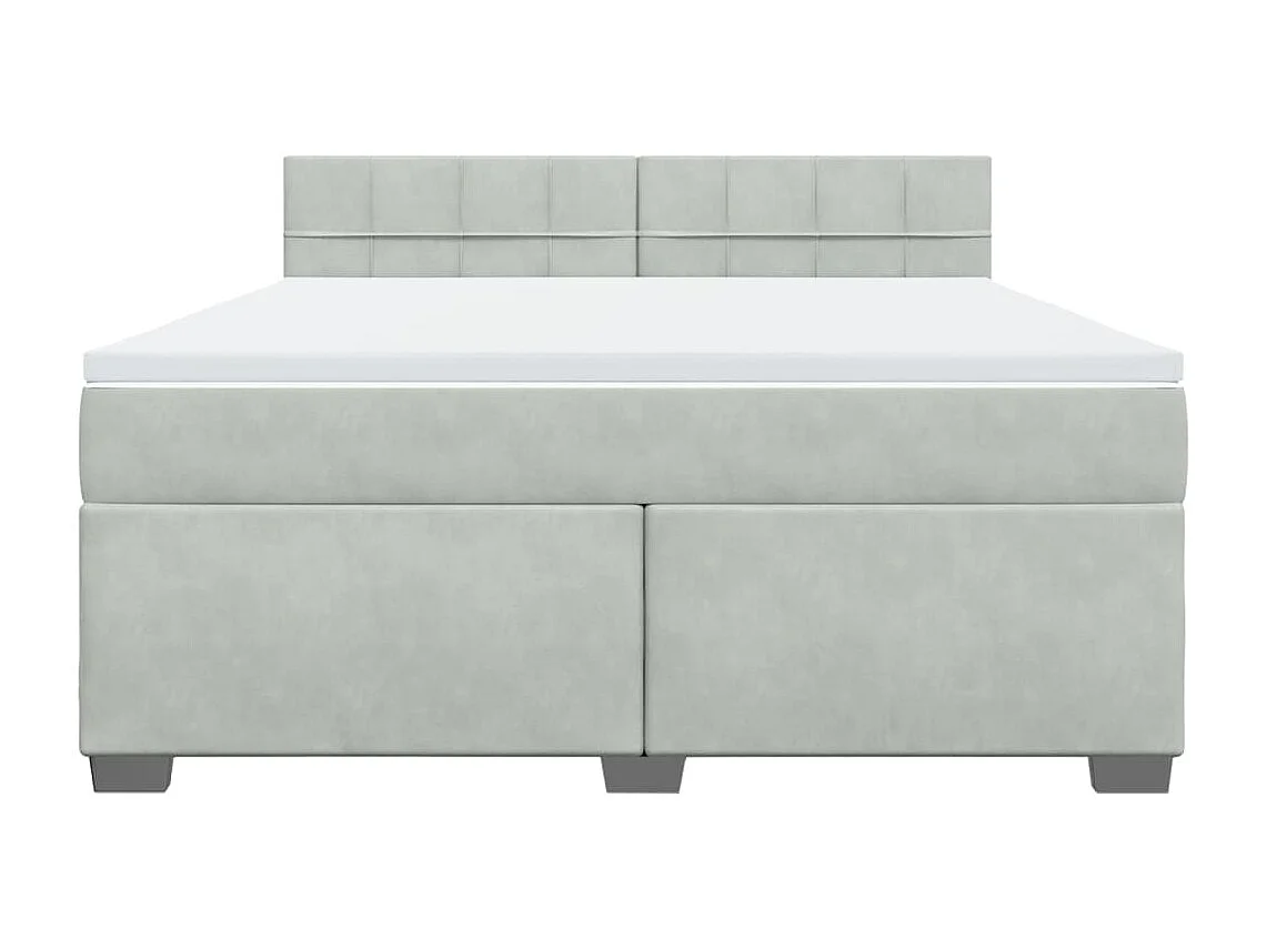 Sommier à lattes de lit et matelas Gris clair 180x200cm Velours