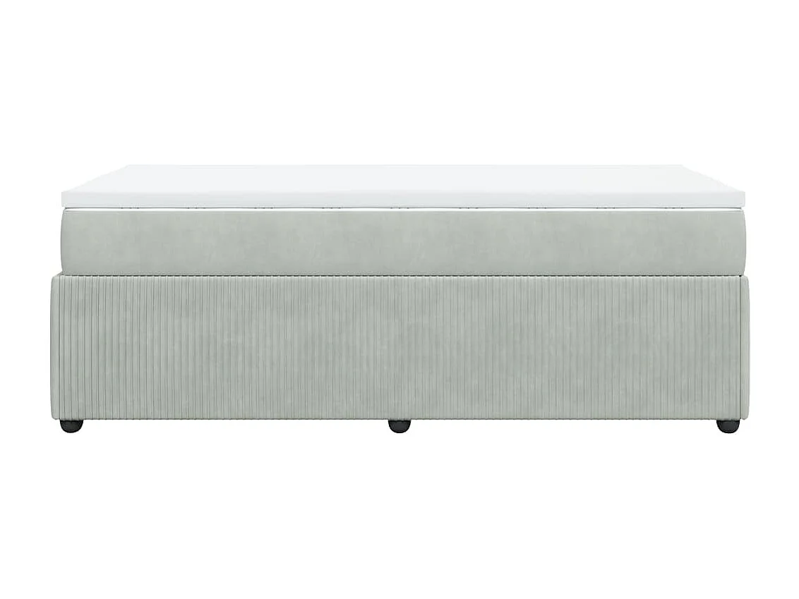 Sommier à lattes de lit et matelas Gris clair 90x200 cm Velours