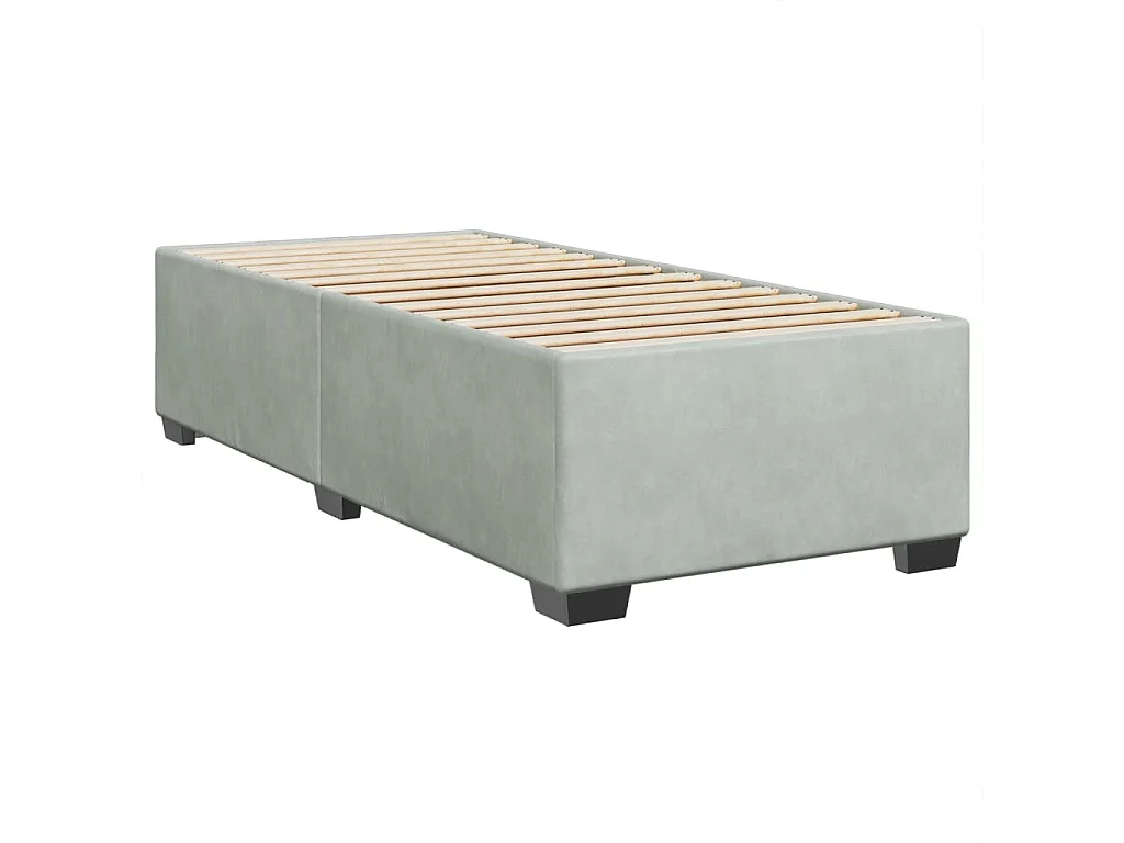 Sommier à lattes de lit et matelas Gris clair 100x200cm Velours