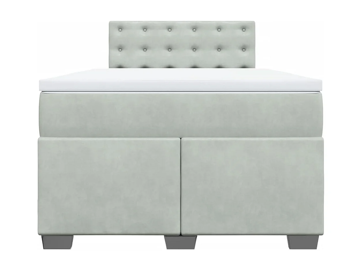 Boxspringbett mit Matratze Hellgrau 120x200 cm Samt