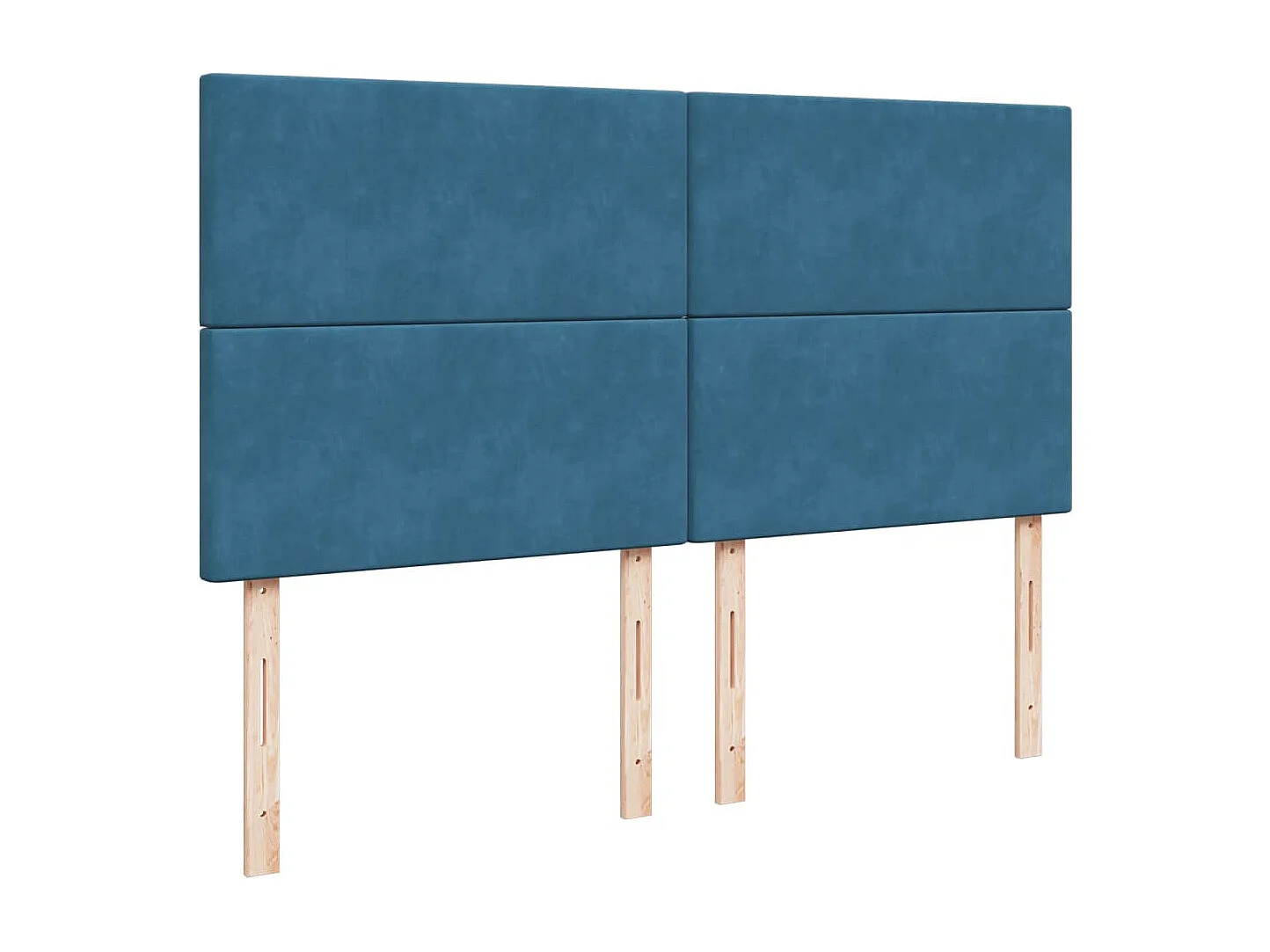 Cama box spring con colchón terciopelo azul 180x200 cm