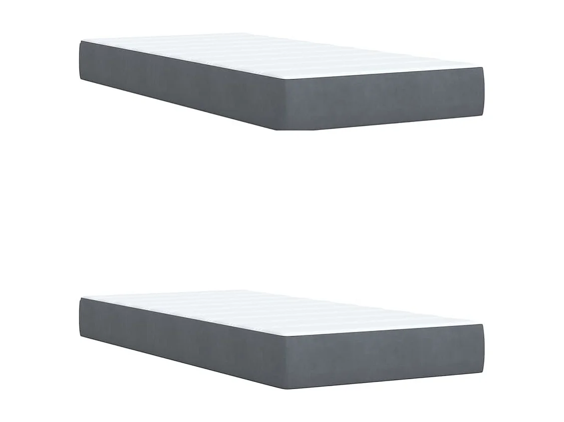 Cama box spring con colchón terciopelo gris oscuro 200x200 cm