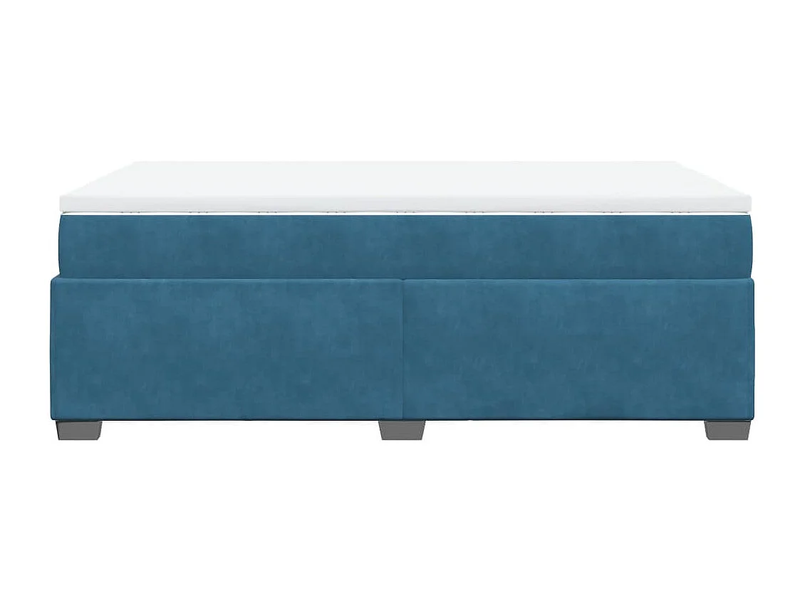 Giroletto a Molle con Materasso Blu Scuro 120x190 cm in Velluto