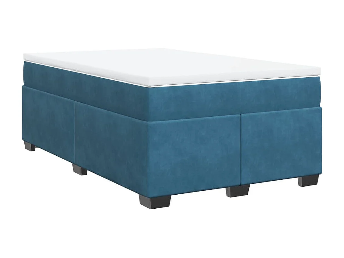 Cama box spring con colchón terciopelo azul oscuro 120x190 cm