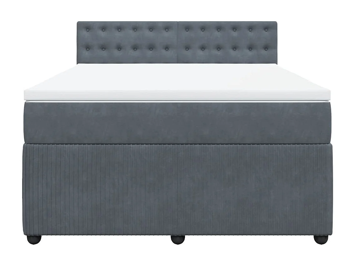 Sommier à lattes de lit et matelas Gris foncé 140x200cm Velours