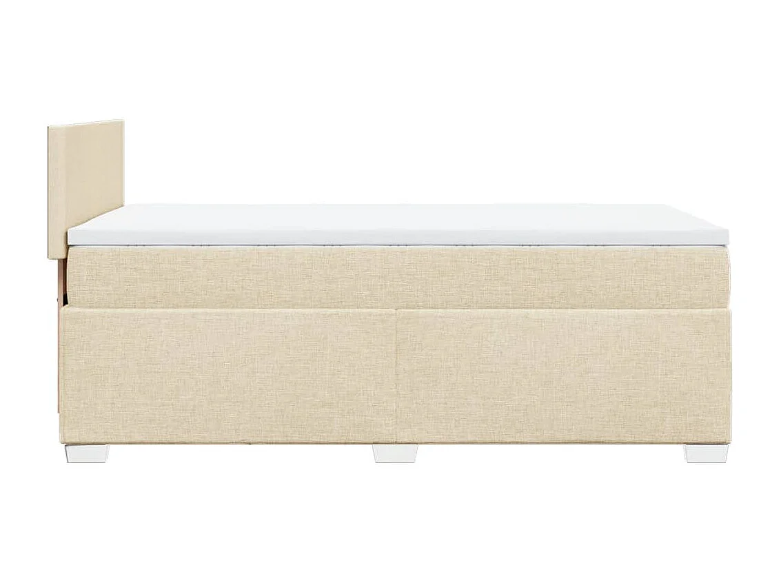 Sommier à lattes de lit et matelas Crème 90x190 cm Tissu