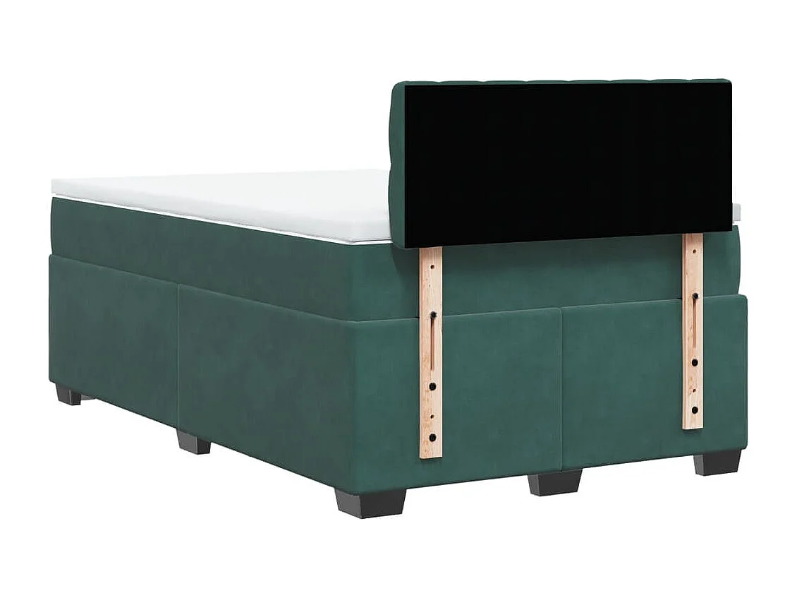 Giroletto a Molle con Materasso Verde Scuro 120x200 cm Velluto