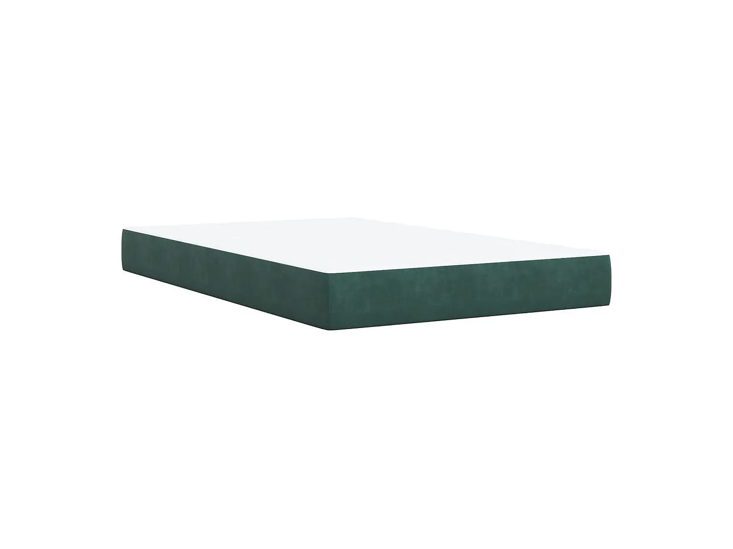 Cama boxspring com colchão 120x200 cm veludo verde-escuro