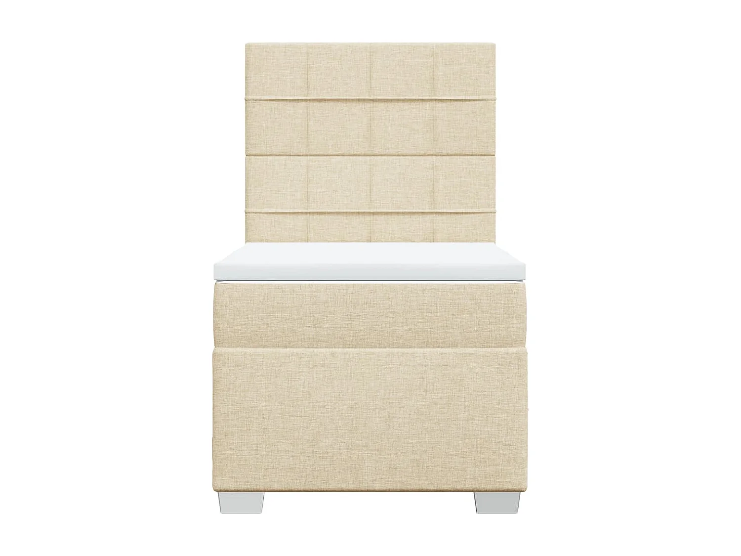 Sommier à lattes de lit et matelas Crème 90x190 cm Tissu