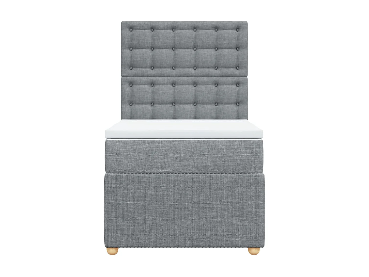 Sommier à lattes de lit et matelas Gris clair 90x190 cm Tissu