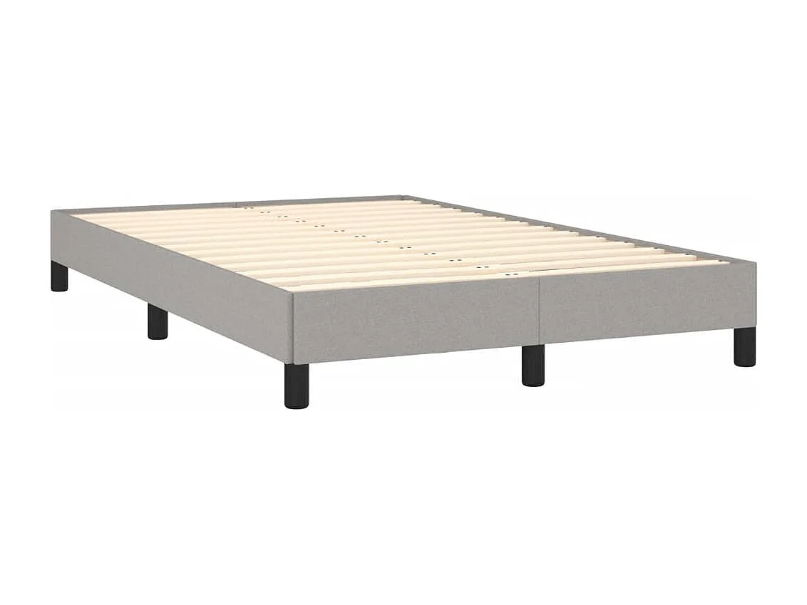 Cama box spring con colchón tela gris claro 120x190 cm