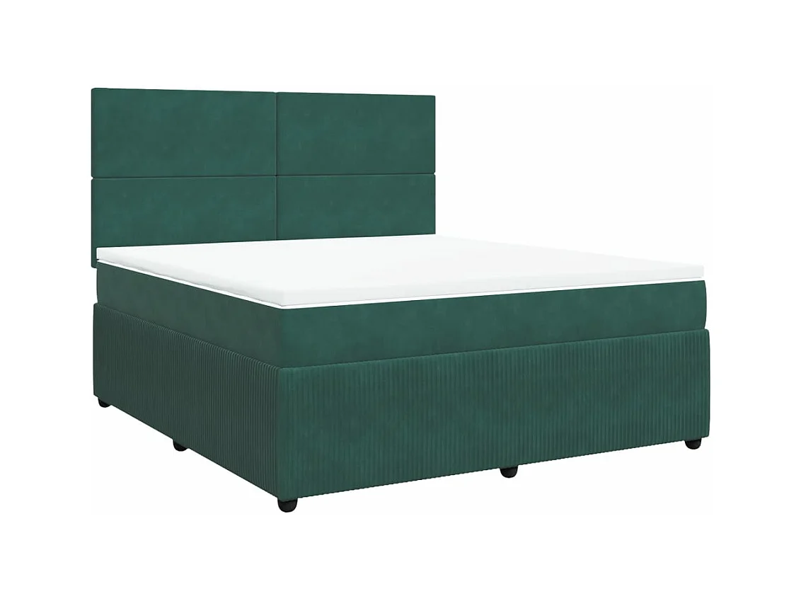 Sommier à lattes de lit et matelas Vert foncé 180x200cm Velours