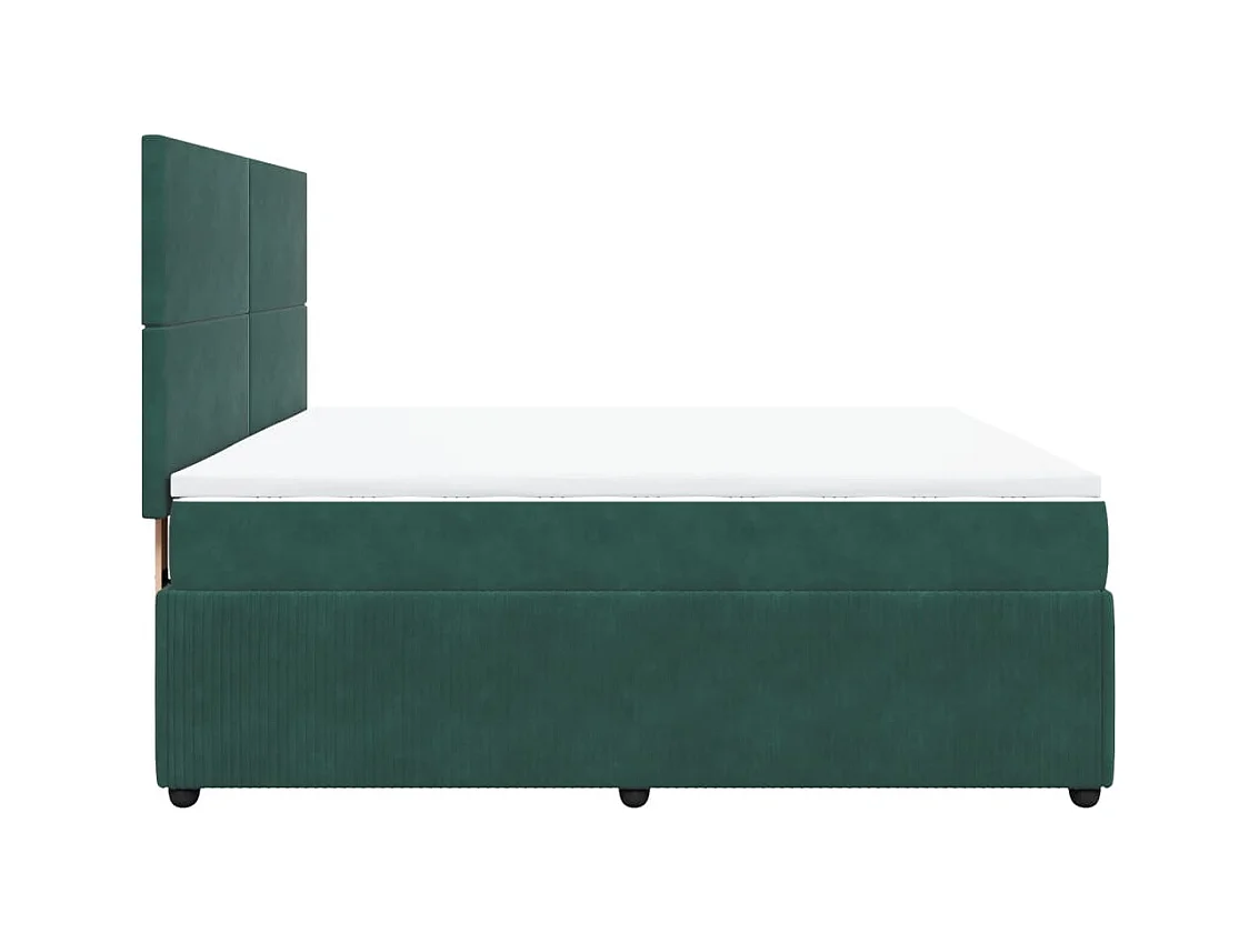 Sommier à lattes de lit et matelas Vert foncé 180x200cm Velours