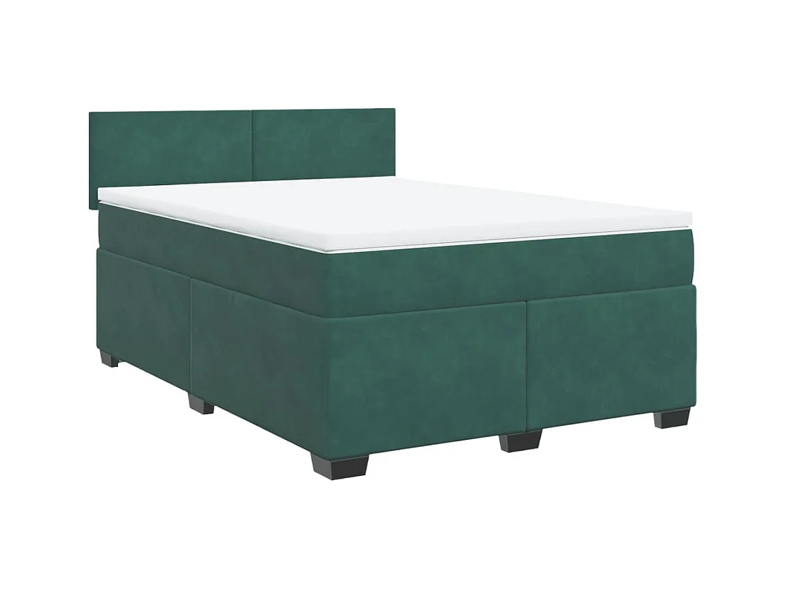 Sommier à lattes de lit et matelas Vert foncé 160x200cm Velours