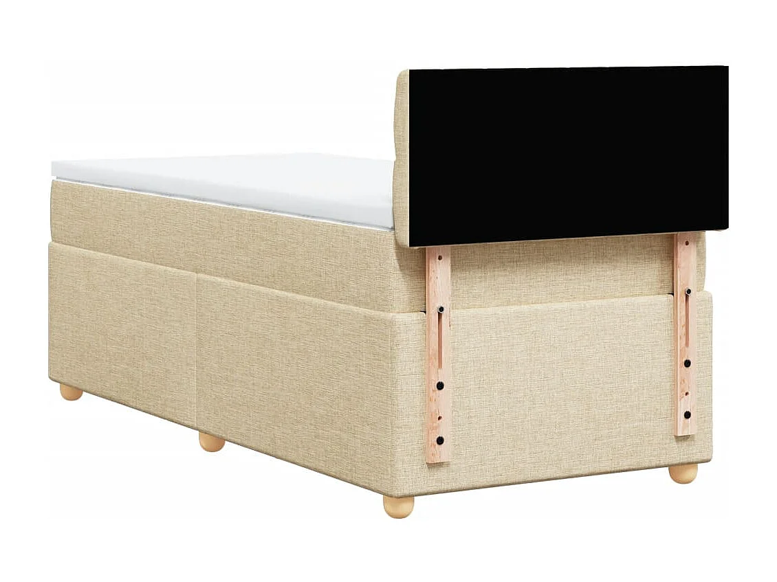 Boxspringbett mit Matratze Creme 90x190 cm Stoff