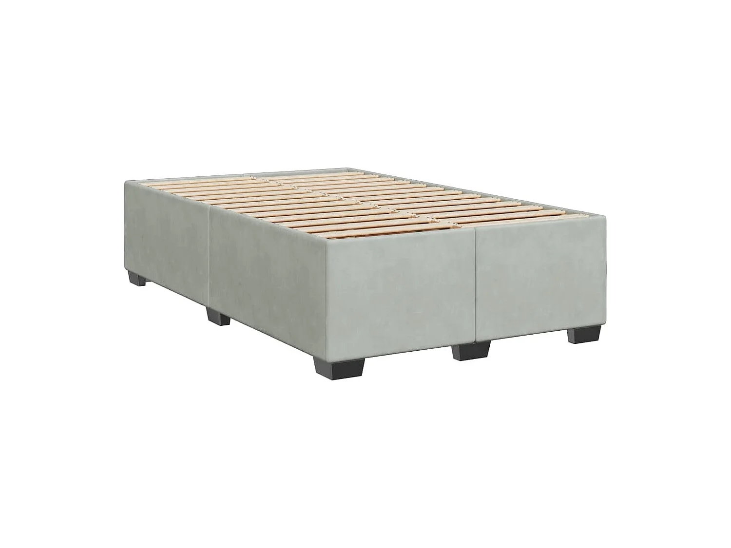 Sommier à lattes de lit et matelas Gris clair 120x200cm Velours