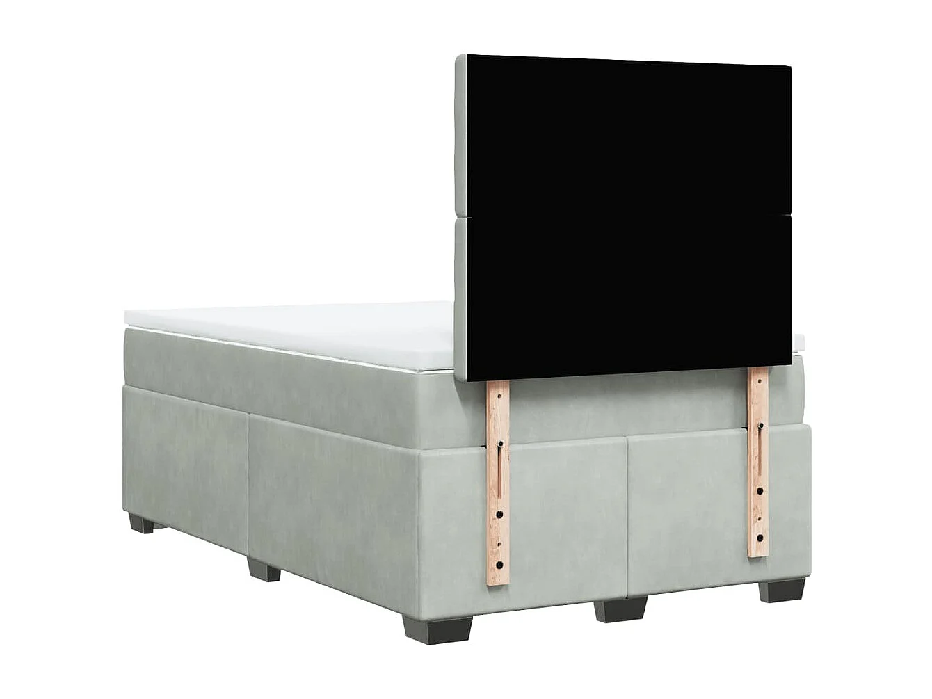 Sommier à lattes de lit et matelas Gris clair 120x200cm Velours