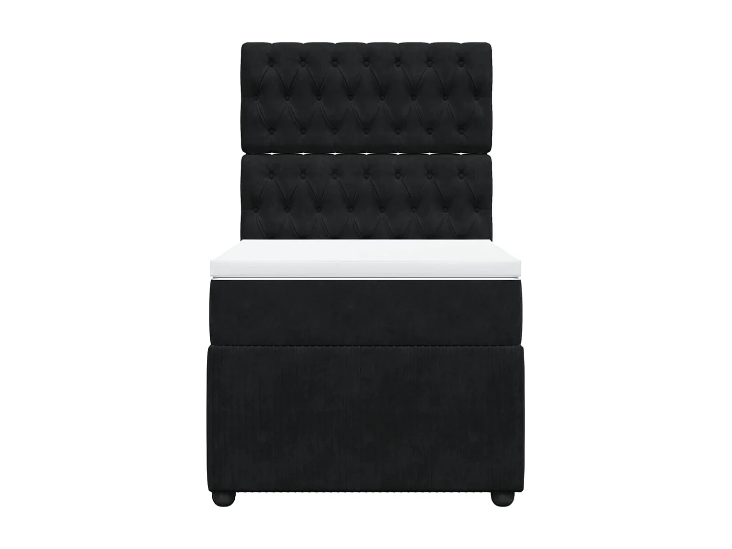 Giroletto a Molle con Materasso Nero 80x200 cm in Velluto