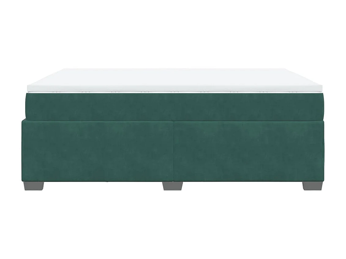 Giroletto a Molle con Materasso Verde Scuro 140x200 cm Velluto