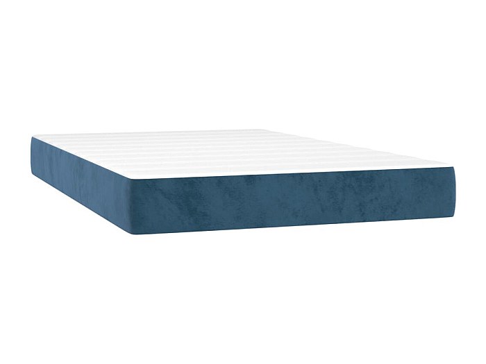 Cama box spring con colchón terciopelo azul oscuro 120x200 cm
