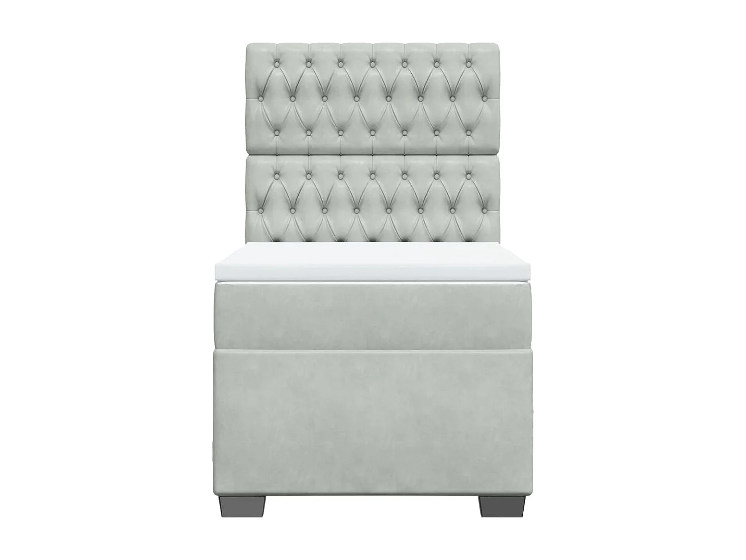 Sommier à lattes de lit et matelas Gris clair 90x200 cm Velours