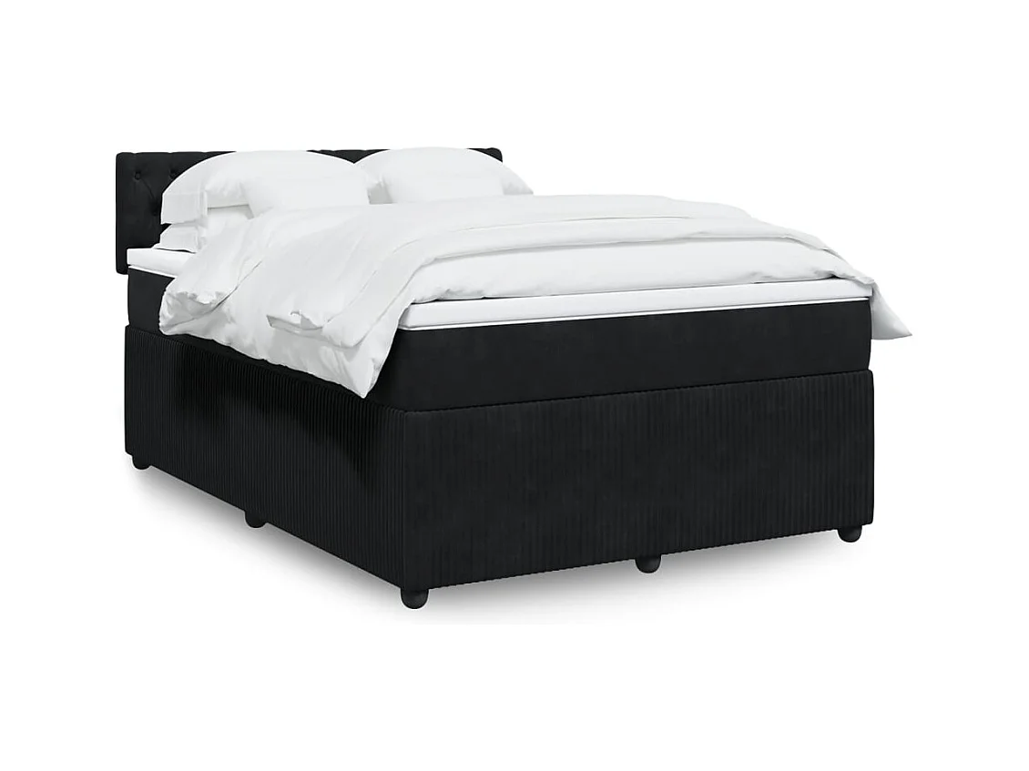 Boxspring met matras fluweel zwart 160x200 cm