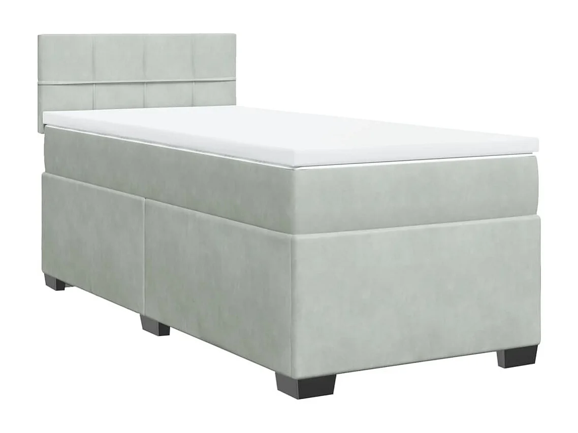 Boxspring met matras fluweel lichtgrijs 80x200 cm
