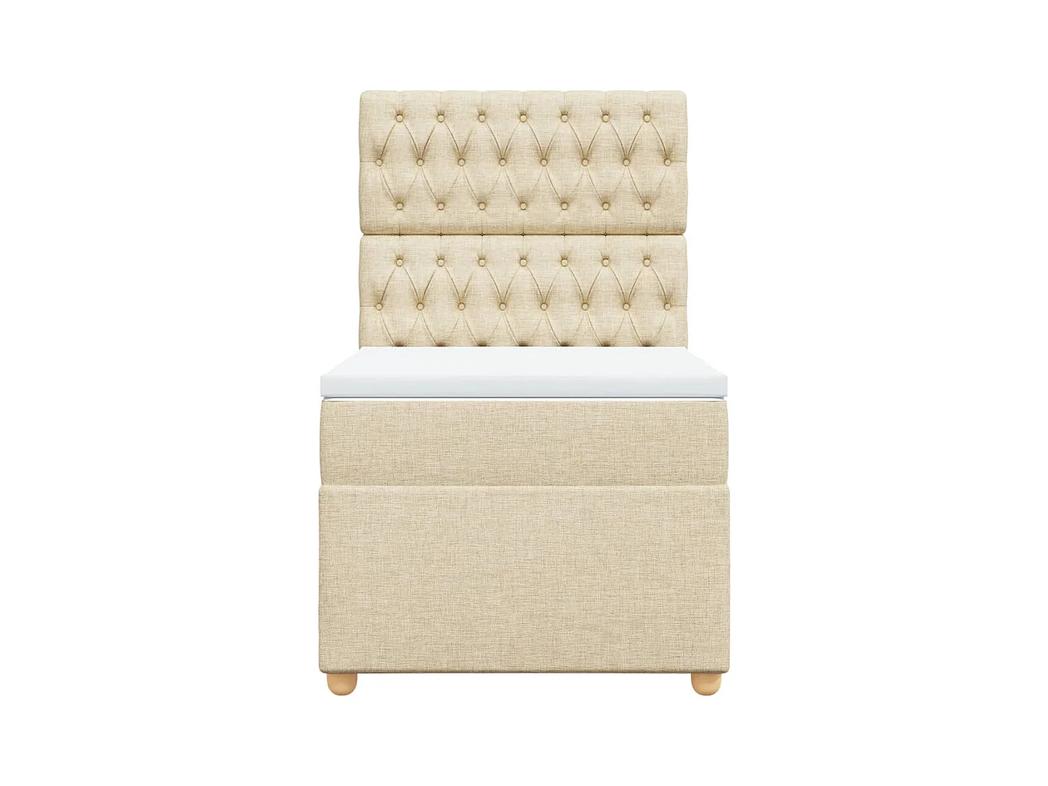 Giroletto a Molle con Materasso Crema 90x190 cm in Tessuto