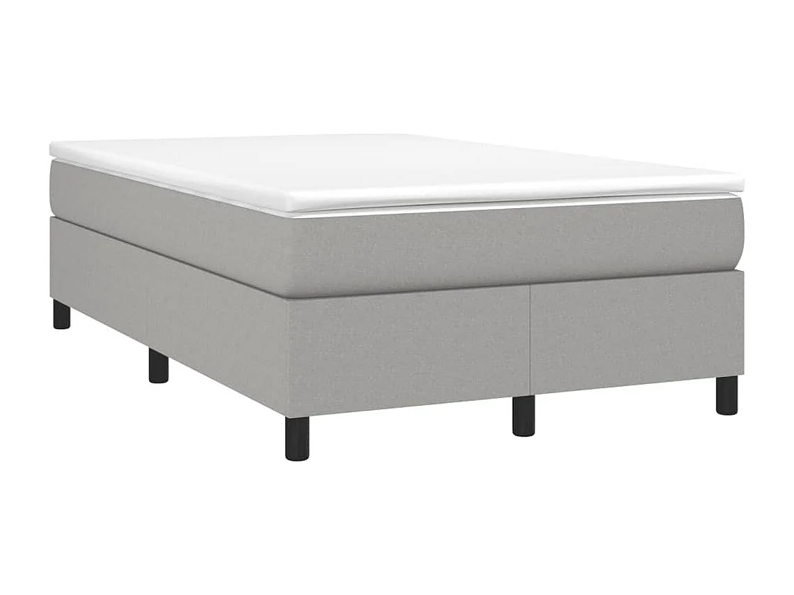 Giroletto a Molle con Materasso Grigio Chiaro 120x190cm Tessuto