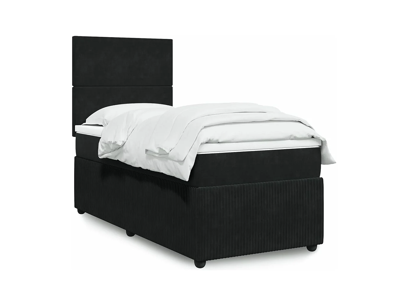 Boxspring met matras fluweel zwart 80x200 cm