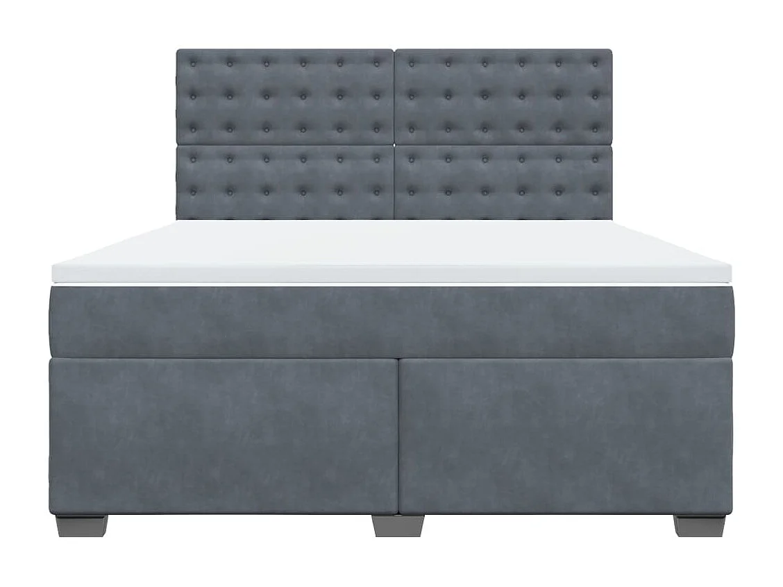 Boxspringbett mit Matratze Dunkelgrau 180x200 cm Samt