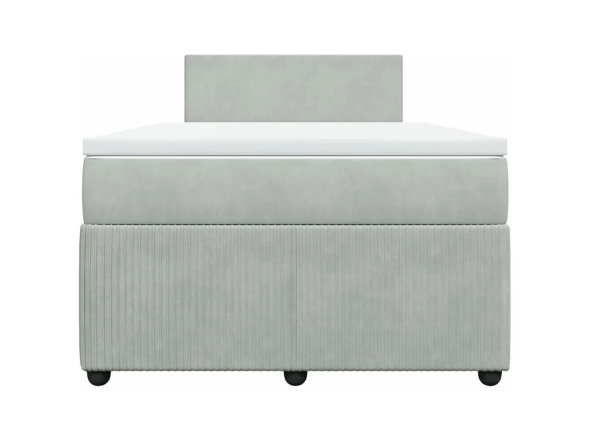 Boxspring met matras fluweel lichtgrijs 120x190 cm