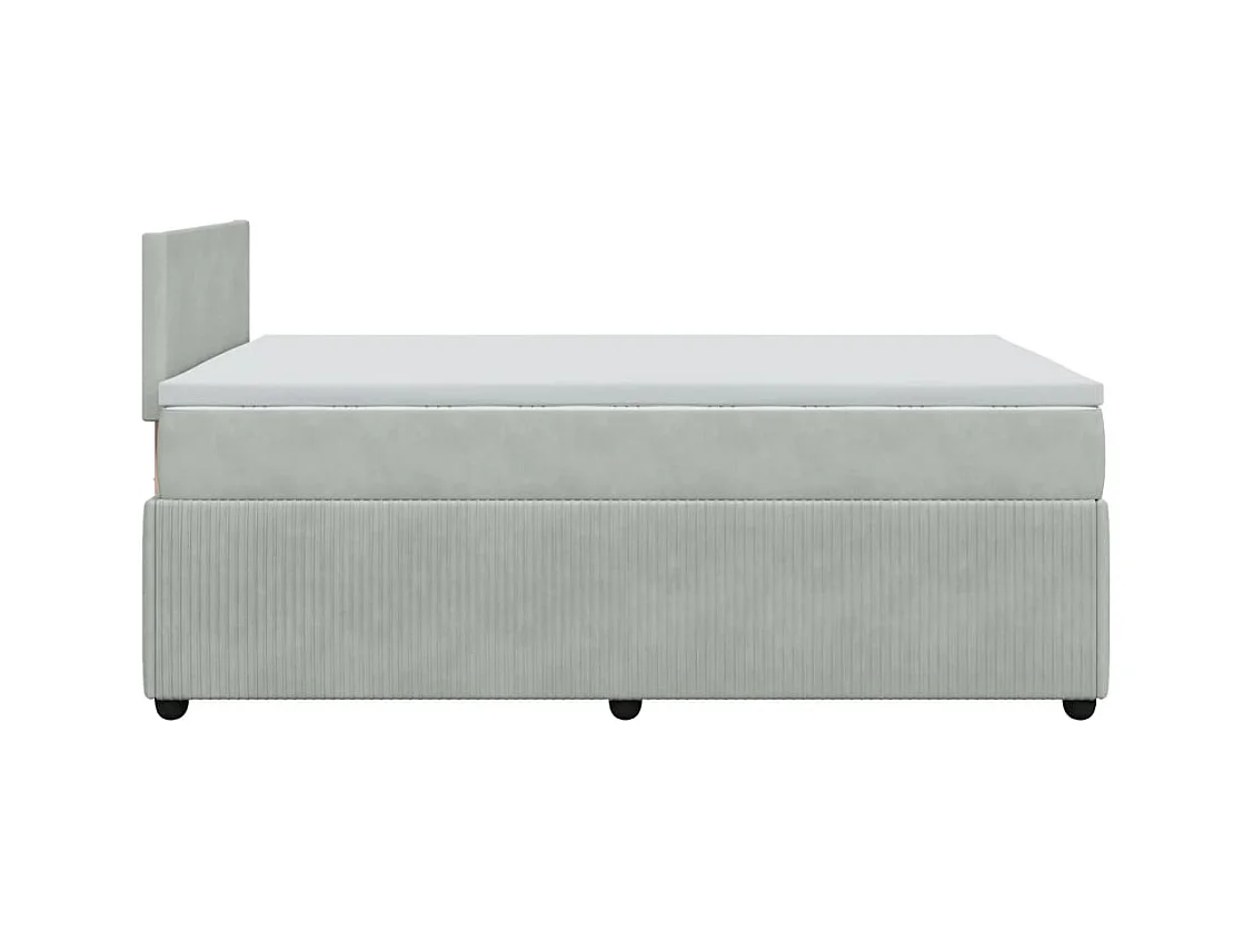 Boxspring met matras fluweel lichtgrijs 120x190 cm