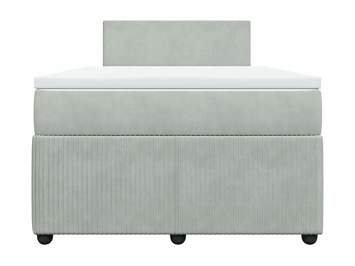 Cama boxspring com colchão 120x190 cm veludo cinzento-claro