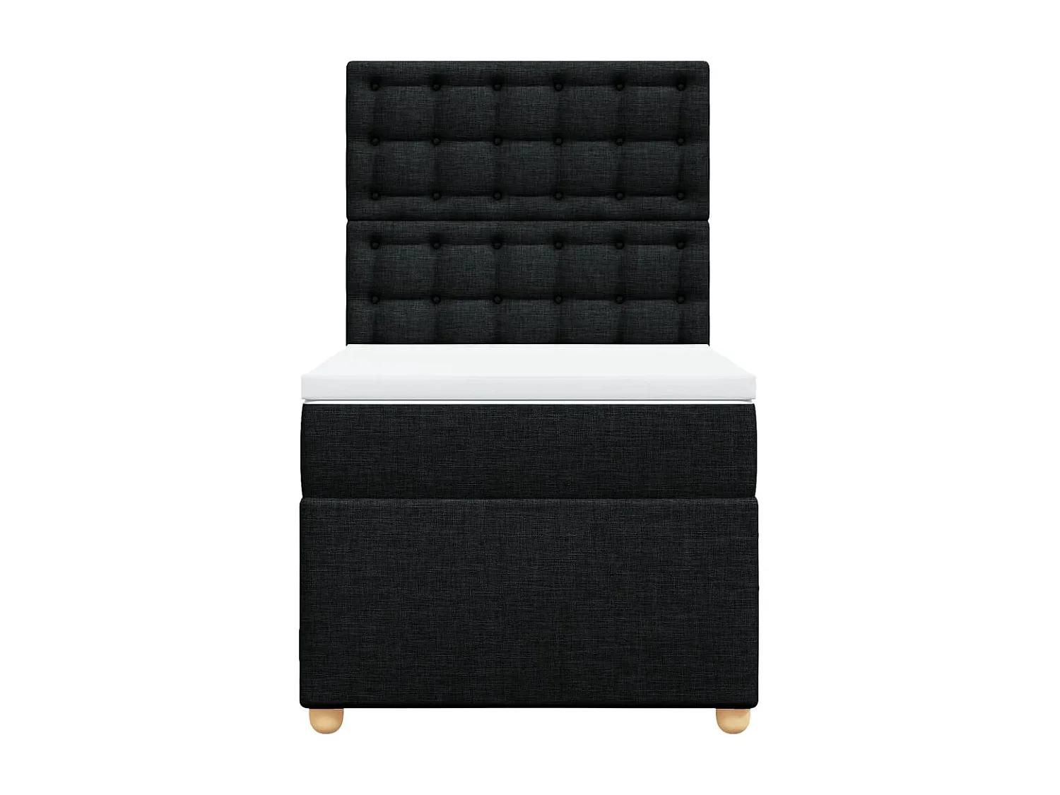 Giroletto a Molle con Materasso Nero 80x200 cm inTessuto